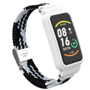 For Xiaomi Mi Band 7 Pro Braided Nylon Buckle Watch Band(Black White)