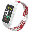 For Xiaomi Mi Band 7 Pro Braided Nylon Buckle Watch Band(Red White)