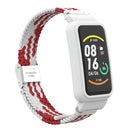 For Xiaomi Mi Band 7 Pro Braided Nylon Buckle Watch Band(Red White)