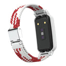 For Xiaomi Mi Band 7 Pro Braided Nylon Buckle Watch Band(Red White)
