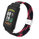 For Xiaomi Mi Band 7 Pro Braided Nylon Buckle Watch Band(Black Red)
