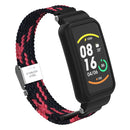 For Xiaomi Mi Band 7 Pro Braided Nylon Buckle Watch Band(Black Red)