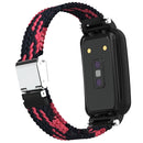 For Xiaomi Mi Band 7 Pro Braided Nylon Buckle Watch Band(Black Red)