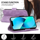 For Motorola Moto G22 Embossing Stripe RFID Leather Phone Case(Purple)