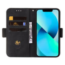 For Motorola Moto G22 Embossing Stripe RFID Leather Phone Case(Black)