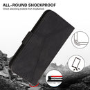 For Motorola Moto G22 Embossing Stripe RFID Leather Phone Case(Black)