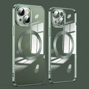 For iPhone 14 Lens Protector MagSafe Electroplated Phone Case (Green)