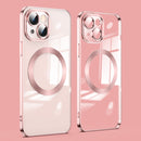For iPhone 14 Lens Protector MagSafe Electroplated Phone Case (Rose Gold)