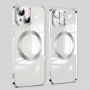 For iPhone 14 Plus Lens Protector MagSafe Electroplated Phone Case (Silver)