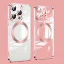 Lens Protector MagSafe Electroplated Phone Case For iPhone 14 Pro(Rose Gold)