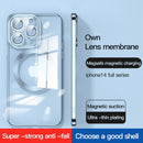 For iPhone 14 Pro Max Lens Protector MagSafe Electroplated Phone Case (Rose Gold)