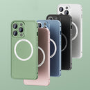 For iPhone 14 Frosted MagSafe Magnetic Phone Case with Lens Film (Sierra Blue)