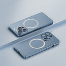 Frosted MagSafe Magnetic Phone Case with Lens Film For iPhone 14 Pro(Sierra Blue)