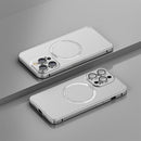 Frosted MagSafe Magnetic Phone Case with Lens Film For iPhone 14 Pro(White)