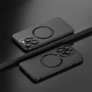 Frosted MagSafe Magnetic Phone Case with Lens Film For iPhone 14 Pro(Black)