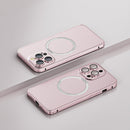 For iPhone 14 Pro Max Frosted MagSafe Magnetic Phone Case with Lens Film (Purple)