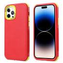 3 in 1 Four Corner Shockproof Phone Case For iPhone 14 Pro(Red+Green)