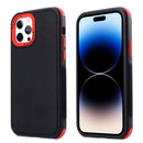 3 in 1 Four Corner Shockproof Phone Case For iPhone 14 Pro(Black+Red)