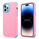 3 in 1 Four Corner Shockproof Phone Case For iPhone 14 Pro(Pink+Royal Blue)