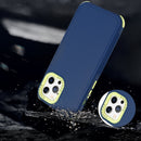 3 in 1 Four Corner Shockproof Phone Case For iPhone 14 Pro(Royal Blue+Green)