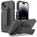 Explorer Series Back Clip Holder PC Phone Case For iPhone 14 Pro(Grey)