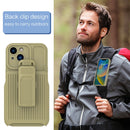 For iPhone 14 Pro Max Explorer Series Back Clip Holder PC Phone Case (Borwn)