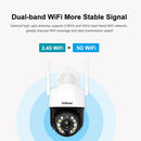 SriHome SH041 5.0MP 20X Optical Zoom 2.4G/5G WiFi Waterproof AI Auto Tracking H.265 Video Surveillance, Plug Type:US Plug(White)