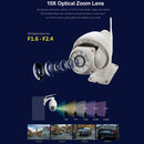 Sricam SP008C 5MP 10X Zoom IP66 Waterproof CCTV WiFi IP Camera Monitor, Plug Type:US Plug(White)