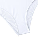 Solid Color One Piece Bikini Swimsuit, Size:M(White)
