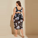 3 in 1 Set Sexy Plus Size Print Bikini Ladies Split Swimsuit, Size:XXXL(As Show)