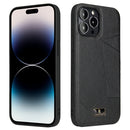 For iPhone 14 Pro Fierre Shann Leather Texture Phone Back Cover Case(Ox Tendon Black)