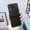 For Samsung Galaxy Z Flip4 5G Two-color Litchi Texture PU Phone Case(Black)