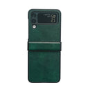 For Samsung Galaxy Z Flip4 5G Two-color Litchi Texture PU Phone Case(Green)