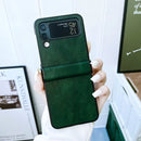 For Samsung Galaxy Z Flip4 5G Two-color Litchi Texture PU Phone Case(Green)