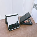 For Samsung Galaxy Z Flip4 5G Two-color Litchi Texture PU Phone Case(Black)