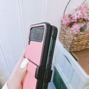 For Samsung Galaxy Z Flip4 5G Two-color Litchi Texture PU Phone Case(Black)