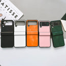 For Samsung Galaxy Z Flip4 5G Two-color Litchi Texture PU Phone Case(Black)