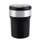 Car Compass Ashtray Built-in LED(Black+Silver)