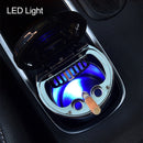 Car Compass Ashtray Built-in LED(Black+Silver)