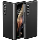 For Samsung Galaxy Z Fold4 Genuine Leather Protective Phone Case(Plain Leather Black)