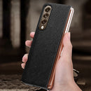 For Samsung Galaxy Z Fold4 Genuine Leather Protective Phone Case(Litchi Red)