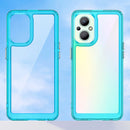 For OPPO Reno 7Z 5G Colorful Series Acrylic + TPU Phone Case(Transparent Blue)