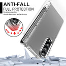 For Samsung Galaxy Z Fold4 Skin Feel Two-color Contact Lens Hinge Flip Phone Case with Pen Slot(Transparent)