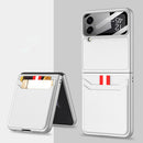 For Samsung Galaxy Z Flip4 GKK Ultra-thin Leather Phone Case with Card Slots(Silver)