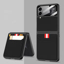 For Samsung Galaxy Z Flip4 GKK Ultra-thin Leather Phone Case with Card Slots(Black)