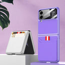 For Samsung Galaxy Z Flip4 GKK Ultra-thin Leather Phone Case with Card Slots(Purple)