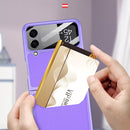 For Samsung Galaxy Z Flip4 GKK Ultra-thin Leather Phone Case with Card Slots(Black)
