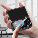 For Samsung Galaxy Z Flip4 GKK Ultra-thin Leather Phone Case with Card Slots(Dark Green)