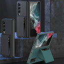 For Samsung Galaxy Z Fold4 GKK Ultra-thin Leather Phone Case with Card Slots(Carbon Fiber Texture)