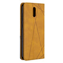 For Nokia 2.3 Rhombus Texture Horizontal Flip Magnetic Leather Case with Holder & Card Slots & Wallet(Yellow)